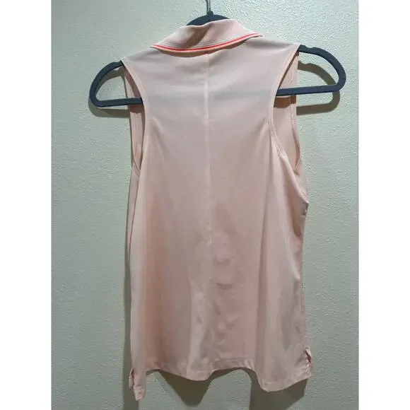 Nike Dri-FIT Victory women's sleeveless golf polo peach pink size small - Picture 3 of 3